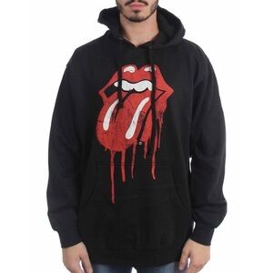 Rolling Stones Dripping Tongue Unisex Hoodie Black Size Small NWT